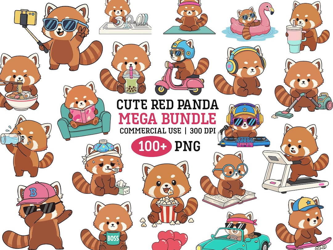 Red Panda Daily Activities PNG Clipart Kawaii Everyday Life ...