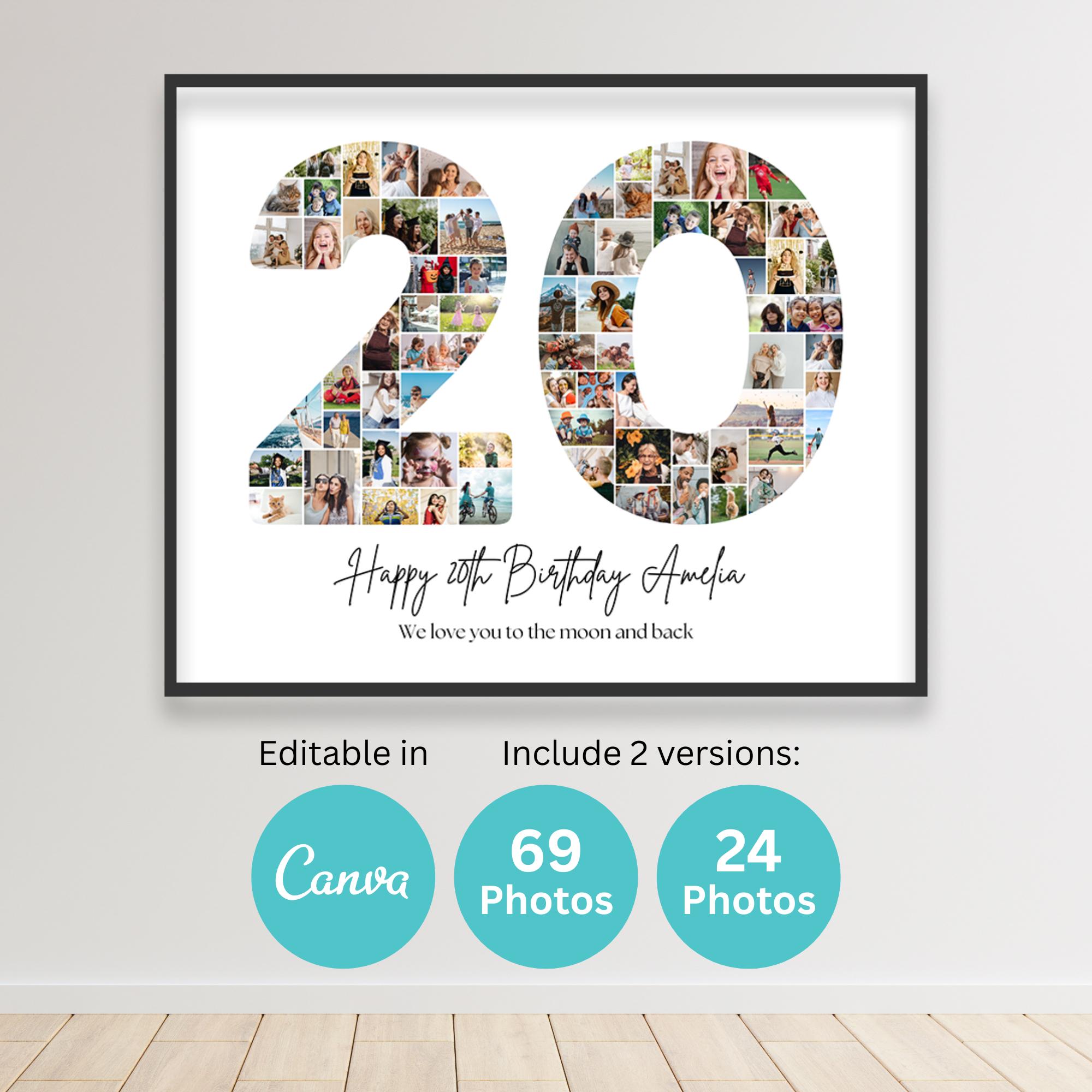 Bin Dann Mal 20 - Cartello 30x20 Cm Per 20° Compleanno - Idea Regalo Divertente Per Uomo E Donna, Decorazione Festa