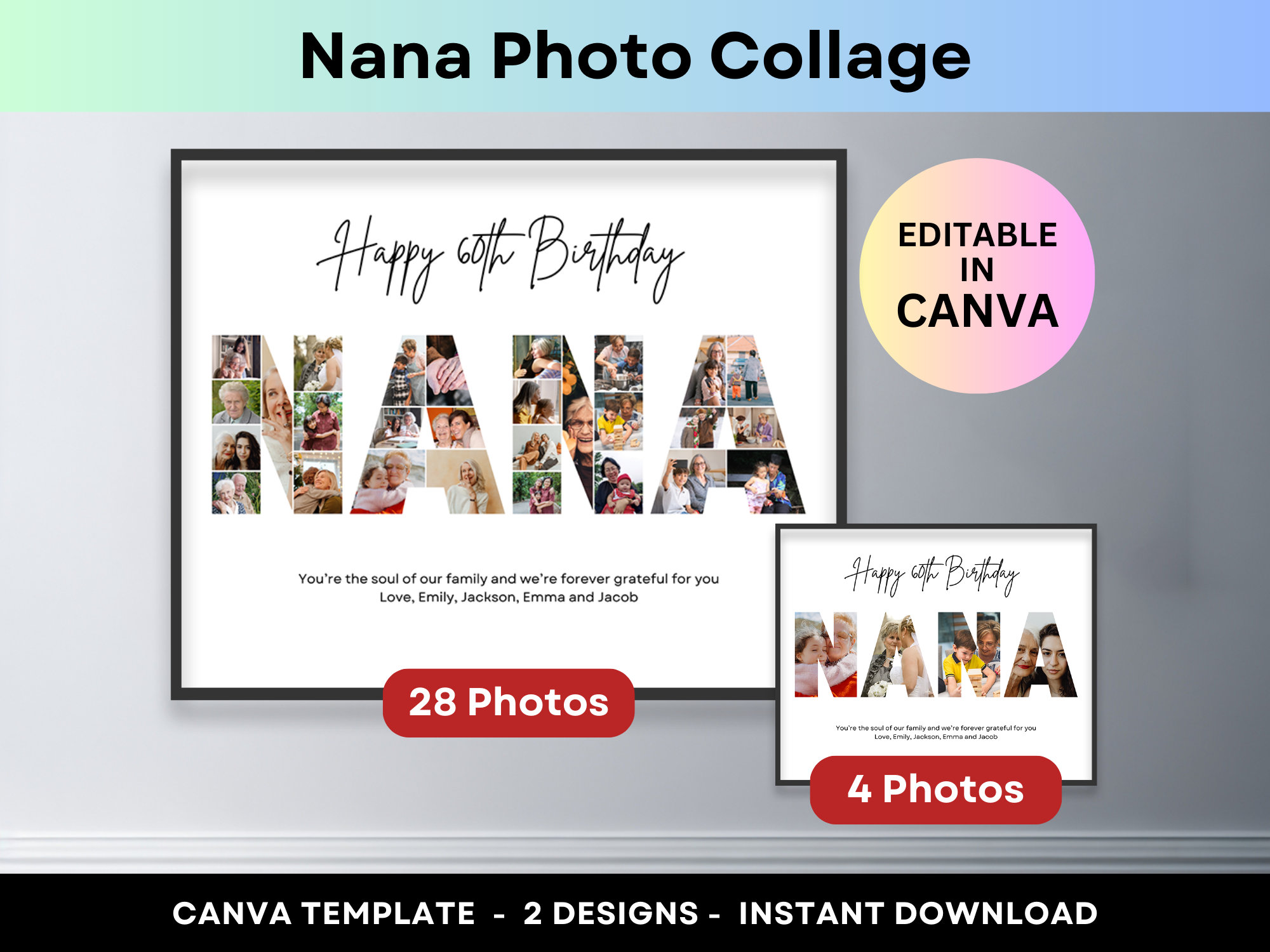 "Nana And Me" Picture Frame – Gift For Grandma From Grandkids, Holds 4x6 Photo, Wooden Frame For Wall Or Table