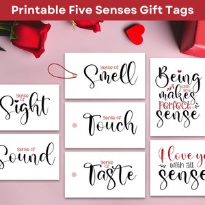 5 Senses Gift Tags One Year Anniversary Gifts for Boyfriend -    Romantic gifts for him, Boyfriend anniversary gifts, Boyfriend gifts