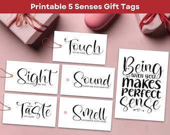 5 Senses Gift Bags for Him Five Senses Tags Set Gifts for Husband  Anniversary Gift for Spouse Birthday Gift Tags Valentines Tags for Love 