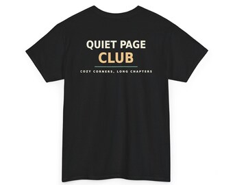 Quiet Page Club T-Shirt | Minimalist Reading Tee for Book Lovers
