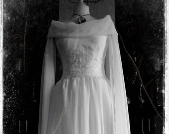 Ghostly Lily Munster Nightie / Nightgown / Nightdress and Nightcap -  Medieval Wedding Gown Dress by House of Goth