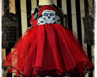 Lil' Miss Muertos Gown Goth Spooky for Ghoulish Little Girls