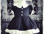 Bespoke Wicked Wednesday Addams Lenore Spooky Gothic Halloween Vampire Baby, Toddler and Child Dress by House of Goth Couture