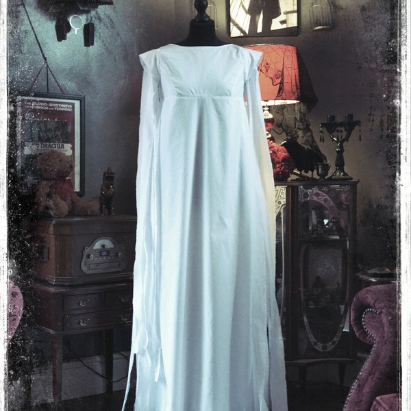 Movie Frankenstein Elizabeth Cosplay Costume Long Sleeve Dress