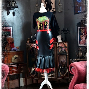 Bespoke Motley Crue Inspired Shout at The Devil Hollywood Princess Faux Leather and PVC Skirt by House of Goth