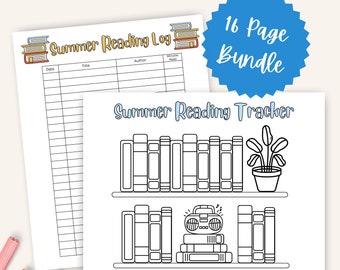 Summer Reading Book Tracker Reading Log for kids