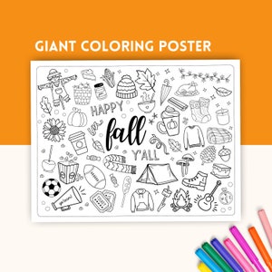 Riesen Herbst Malposter It's Fall Y'all Digital Download