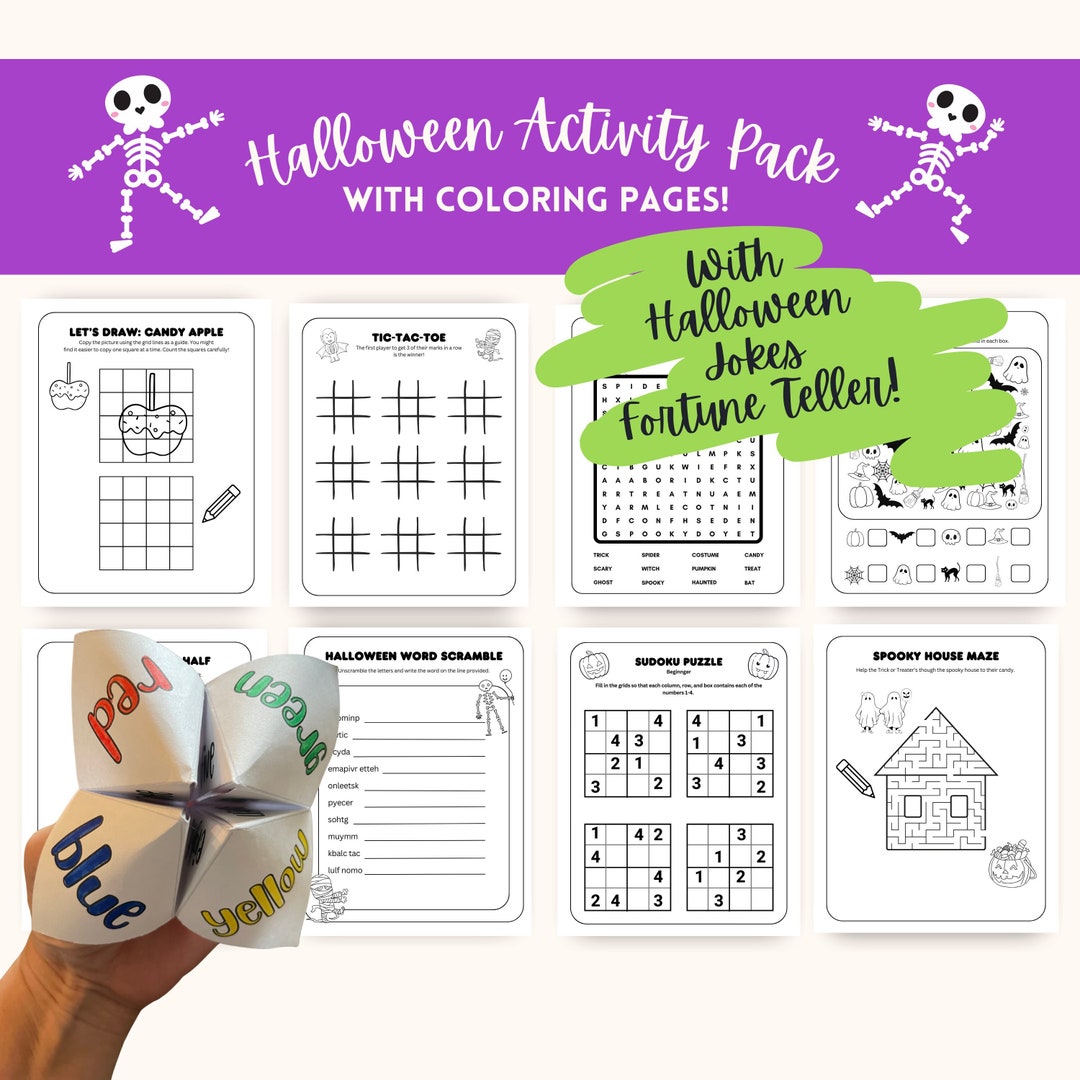 Kids Halloween Activity Printable, Halloween Activity Bundle Printable ...