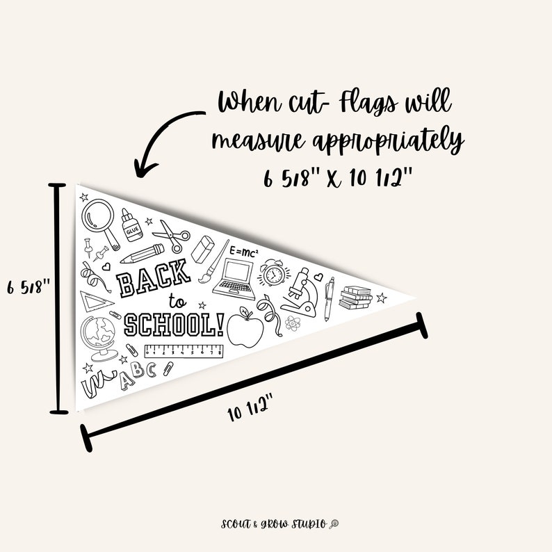 Back to School Paper Flag Printable Digital Download for Etsy