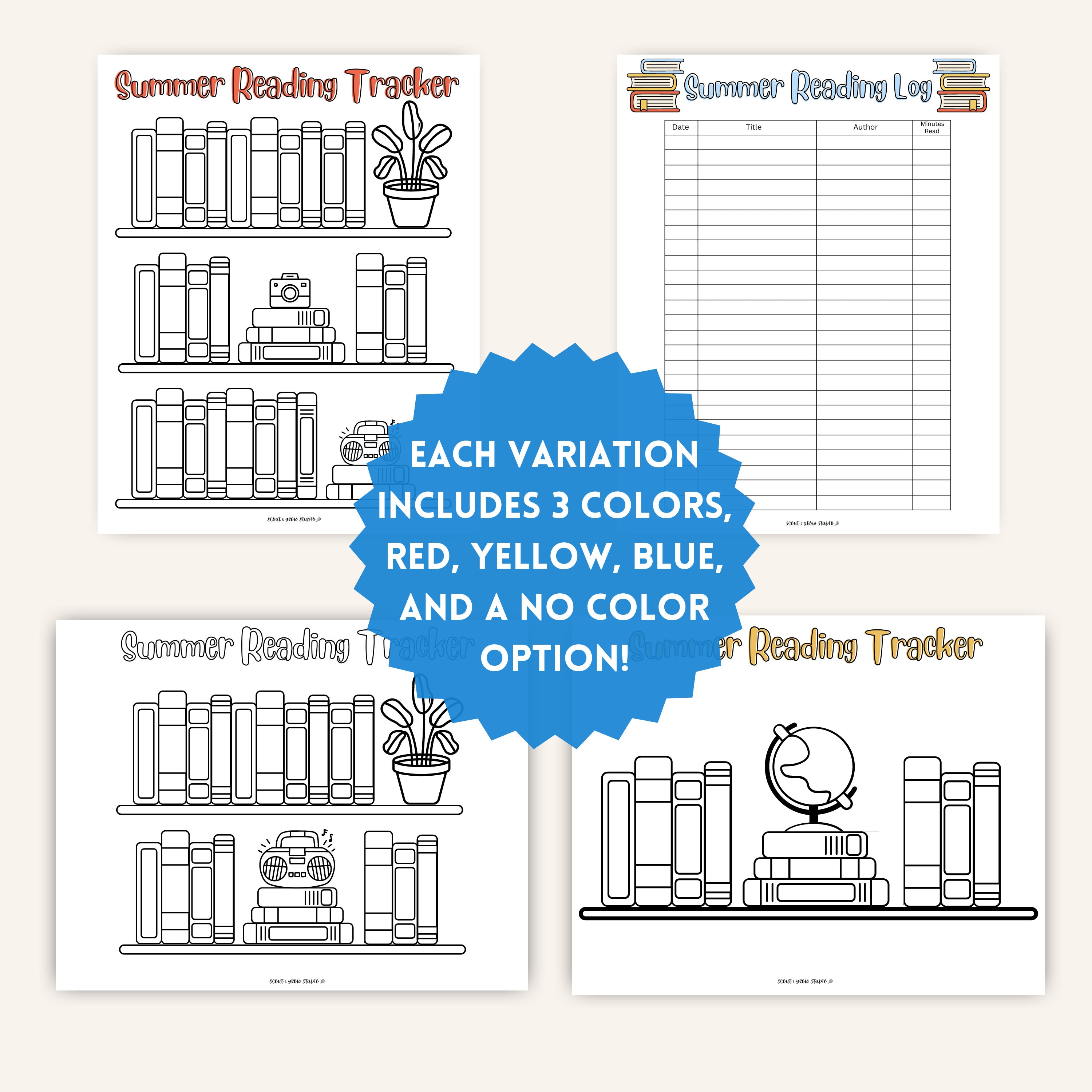 Summer Reading Book Tracker Reading Log for Kids - Etsy
