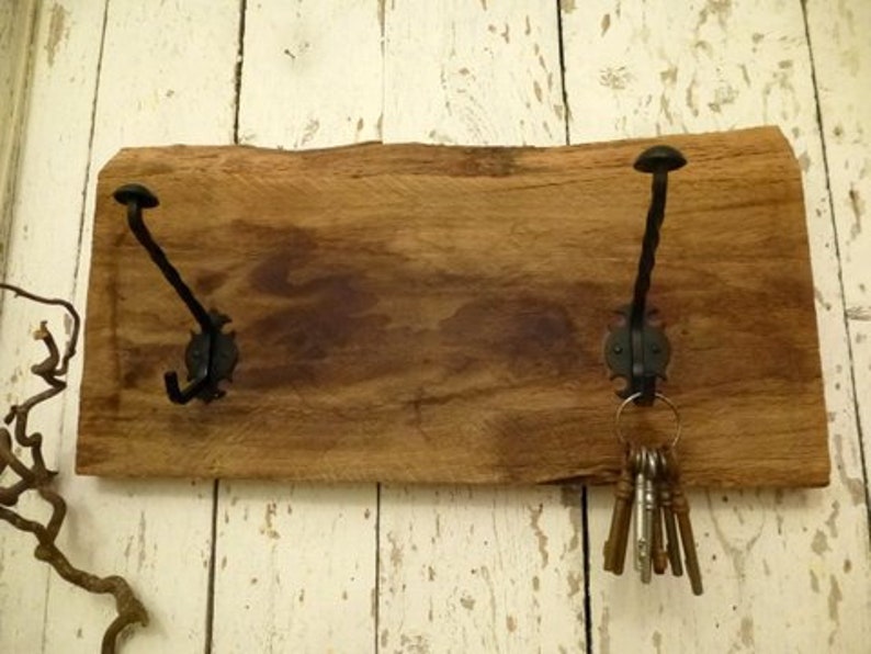 Vintage Wardrobe Board 2 Hooks Driftwood Shabby Oak Etsy