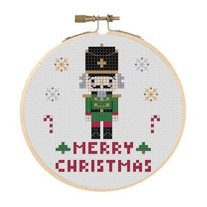 Merry Christmas Nutcracker Holiday Cross Stitch PDF Pattern