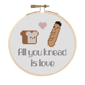 All You Knead Is Love Bread Loaf and French Baguette Cross Stitch PDF Pattern