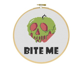 Poison Apple Bite Me Cross Stitch PDF Pattern