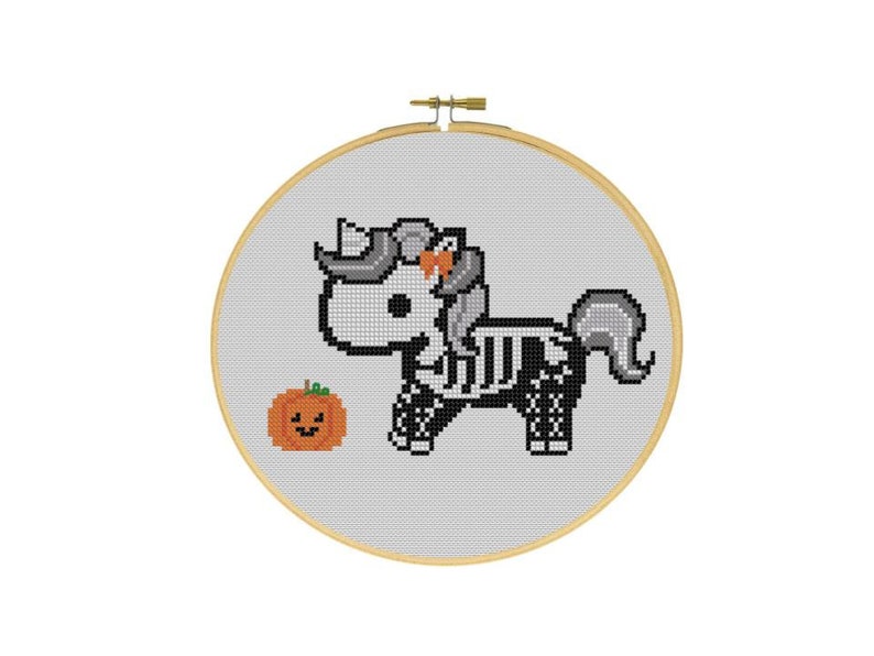 Skelecorn Skeleton Unicorn with Jack o'Lantern Pumpkin | Etsy