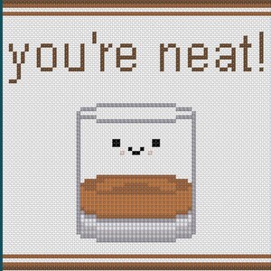 You're Neat Whiskey Glass Cross Stitch PDF Pattern - Etsy
