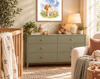 Hey Diddle Diddle:  Little Dog Laughed Nursery Watercolor Wall Art  (Digital Download)