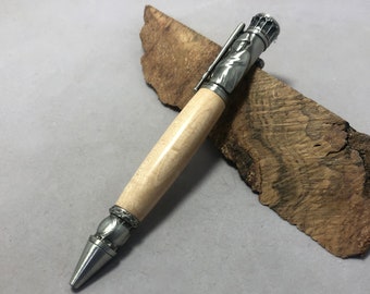 Baseball Pen made from a Louisville Slugger bat, Antique Pewter finish. Check out the details!