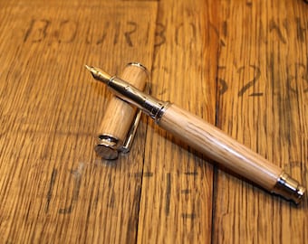 Makers Mark Bourbon Oak Fountain Pen -- made from a real Bourbon Barrel of Makers Mark