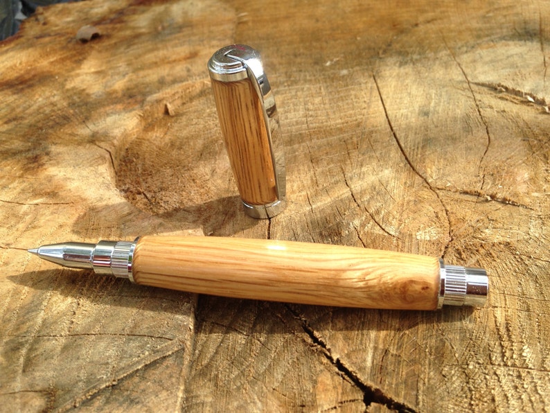 Magnetic Cap Maker's Mark Bourbon Oak Rollerball Pen made from a real Maker's Mark Bourbon Barrel image 1