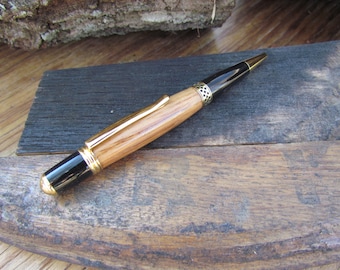Makers Mark Bourbon Oak Pen with Gold hardware -- made from a real Bourbon Barrel of Makers Mark