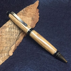 Handmade Bourbon Barrel Cigar Pen with Antique Brass hardware - made from your choice of bourbon wood flavor!