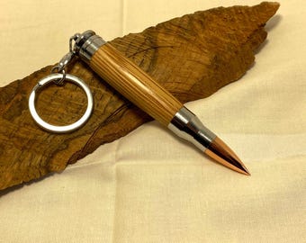 Bullet Keychain made from Bulleit Bourbon Barrels