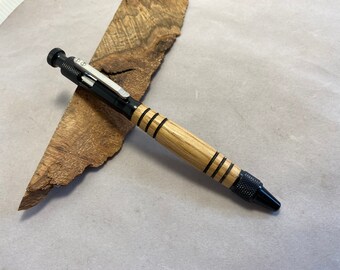 Clip Click Bourbon Oak Ballpoint Pen -- made from your choice of Bourbon Barrel