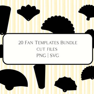 Fächervorlagen-Bundle (SVG, PNG) | Verschiedene Fächerformen für Hochzeiten, Einladungen, Menüs & Veranstaltungsprogramme | Cricut-Schnittdateien