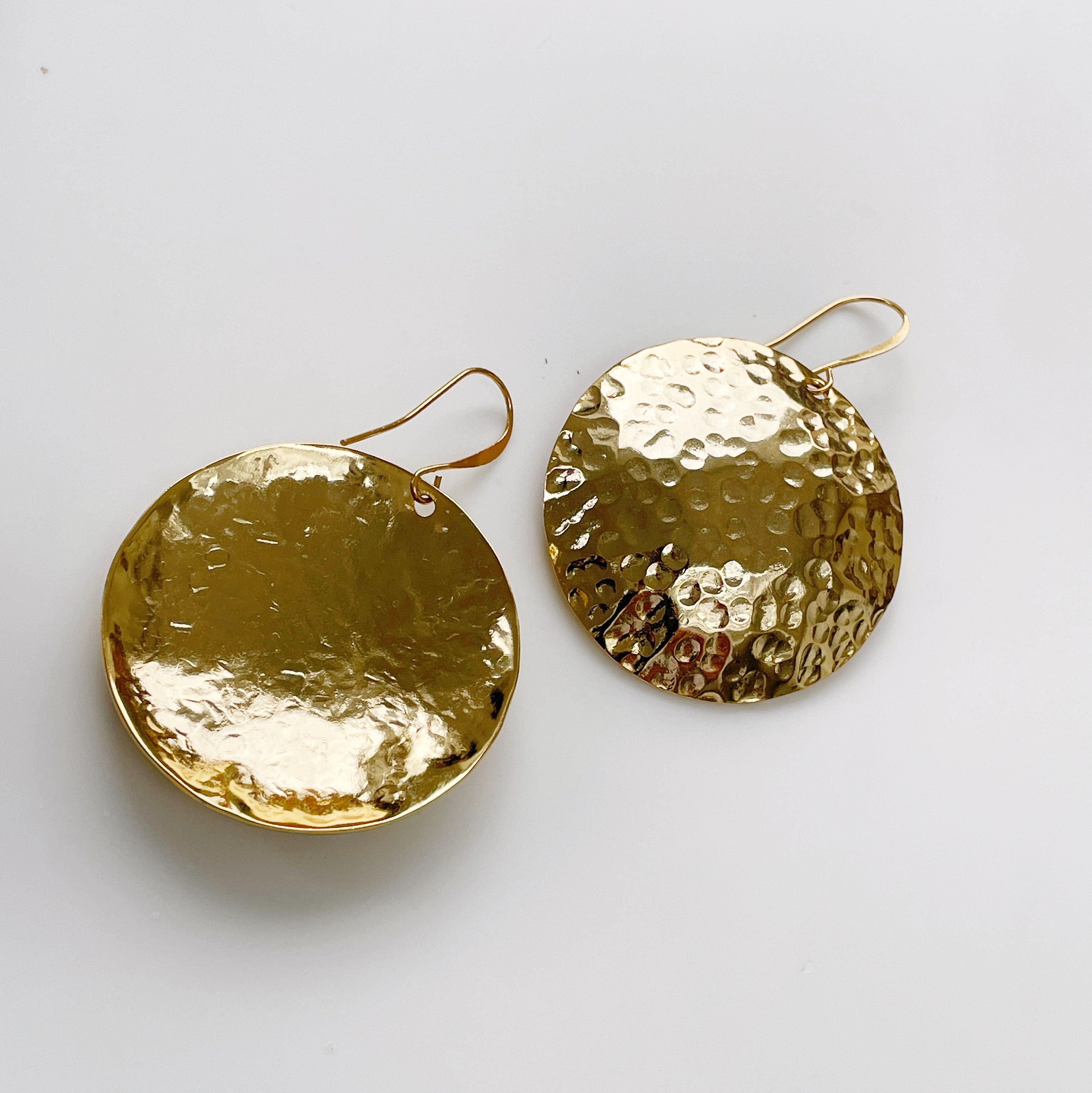 Gold disc earrings sale