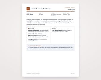 Volunteer Evaluation Form, Written From Your Voice Notes, Printable Template PDF