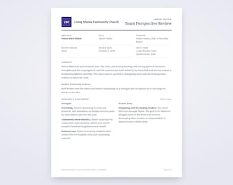 Pastor Evaluation Template, Written From Your Voice Notes, Printable Performance Review PDF