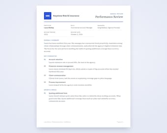 Account Manager Evaluation Form, Written From Your Voice Notes, Printable Template PDF