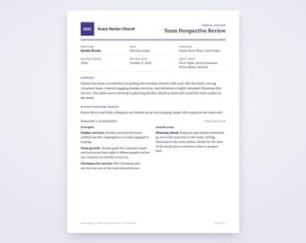 Worship Leader Evaluation Template, Written From Your Voice Notes, Printable Performance Review PDF