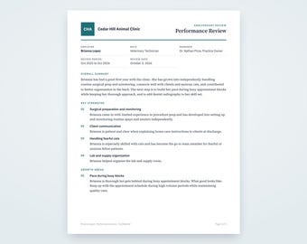 Work Anniversary Review Template, Written From Your Voice Notes, Printable PDF