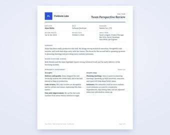 Startup Performance Review Template, Written From Your Voice Notes, Printable PDF