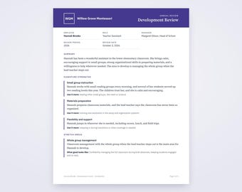 Teacher Assistant Evaluation Template, Written From Your Voice Notes, Printable Performance Review PDF