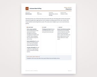 Entertainment Center Staff Evaluation Form, Written From Your Voice Notes, Printable Template PDF