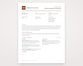 Team Lead Evaluation Template, Written From Your Voice Notes, Printable Performance Review PDF