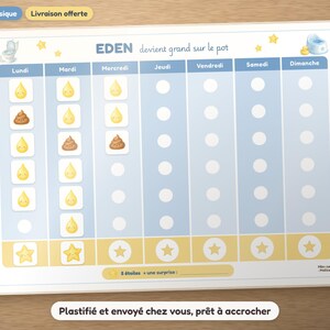 Personalized potty training chart with name, I'm learning to use the potty, Velcro potty chart