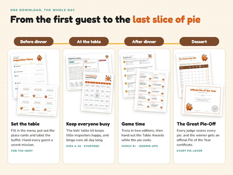 Thanksgiving Games Bundle: Bingo, Trivia, Kids Table Kit, Menu, Place Cards (PDF) image 5