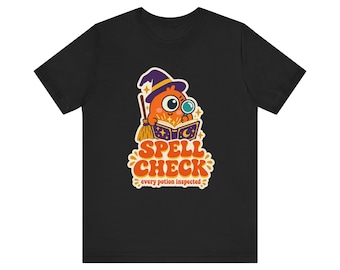 Spell Check Witch Shirt, Funny Halloween Tee, Cute Witch T-Shirt, Teacher Halloween Gift, Spooky Season Shirt
