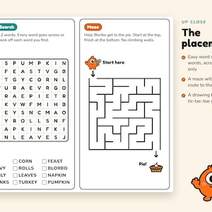 Thanksgiving Kids Activity Pack Printable, Kids Table Placemat, Word Search, Maze, Disguise a Turkey, Coloring Page, Scavenger Hunt image 3
