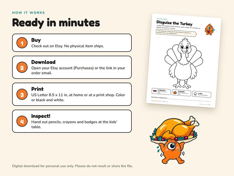 Thanksgiving Kids Activity Pack Printable, Kids Table Placemat, Word Search, Maze, Disguise a Turkey, Coloring Page, Scavenger Hunt image 4