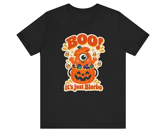 Boo! Blorbo Pumpkin Halloween Tee, Retro Jack O Lantern Shirt (Unisex)