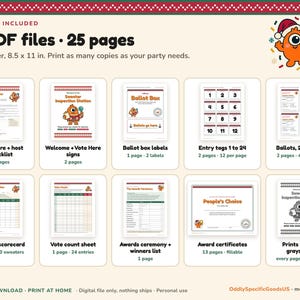 Ugly Sweater Contest Kit Printable, Voting Ballots, Fillable Award Certificates, Judges Scorecard, Office Christmas Party Game, Instant PDF imagem 2