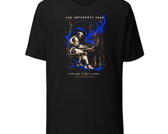 Robot Piano Graphic T-Shirt: The Imperfect Take Musician Art