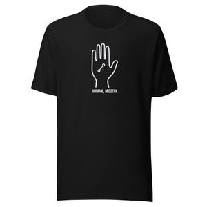 Human Mostly Hand Line Art Tee, Minimalist Tech Graphic, Coder Gift